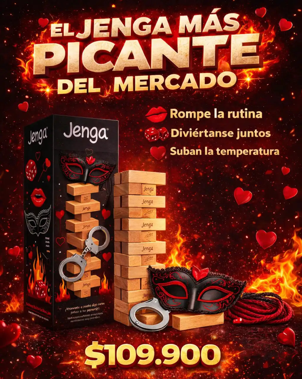 Jenga Parejas + Obsequio (kit romántico)